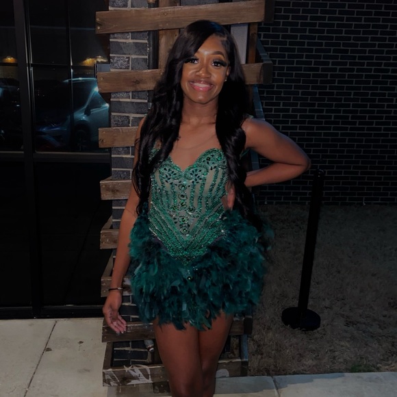 Green Custom made dress! Worn once - Picture 1 of 4